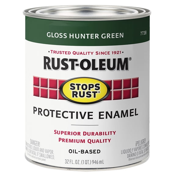 2-Pack of 1 qt Rust-Oleum 7738502 Hunter Green Stops Rust Protective Enamel