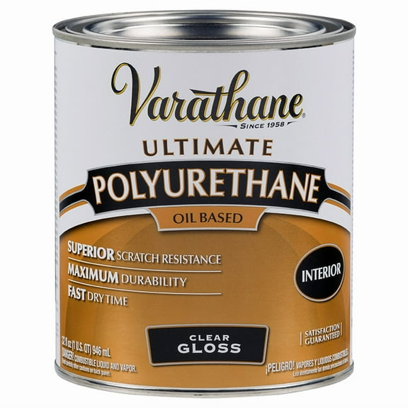 2-Pack of 1 qt Rust-Oleum 9041H Clear Varathane Oil-Based Interior Ultimate Polyurethane, Gloss