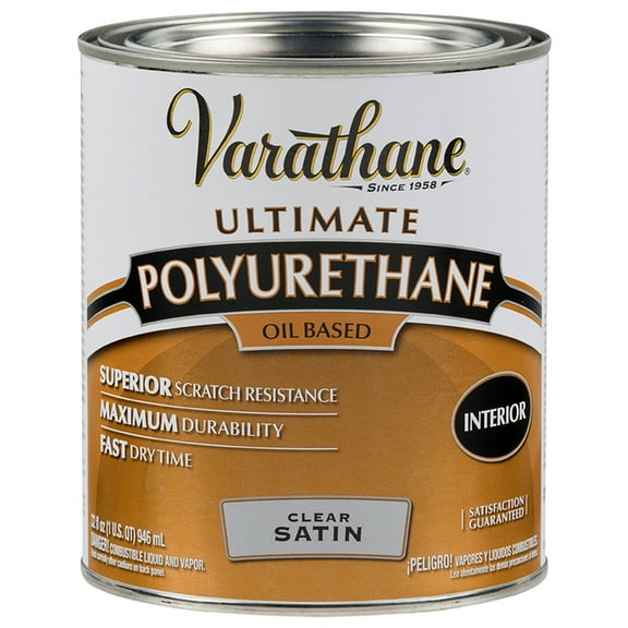 2-Pack of 1 qt Rust-Oleum 9141 Clear Varathane Oil-Based Interior Ultimate Polyurethane, Satin