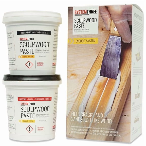 2-Pack of 1 qt System Three Resins 1610K16 SculpWood Epoxy Paste, Light Tan, Paste, Wood Filler, Woodworking, Repair$$Tools & Hardware Other