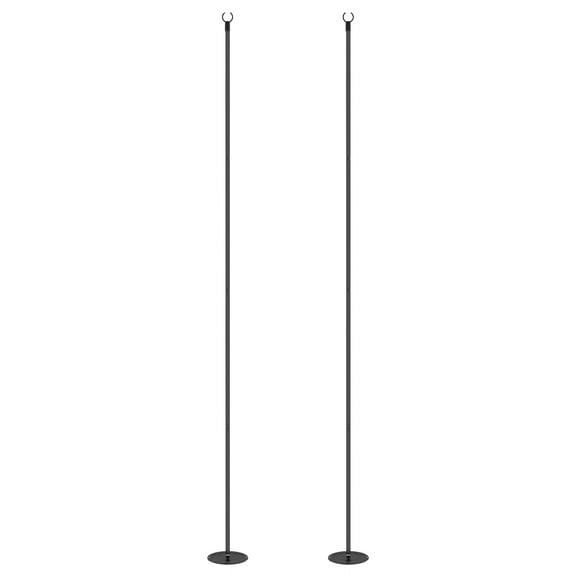 2 Pack of 10' String Light Poles, Steel Hanging Lighting Stand for Patio, Backyard, Deck, Wedding, Party, Black