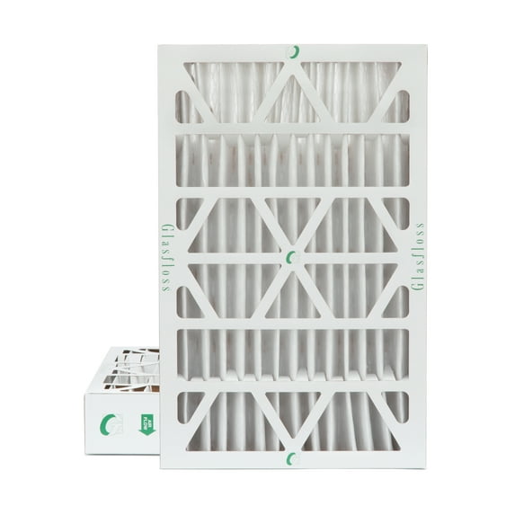 2 Pack of 16x25x4 MERV 13 Pleated 4" Inch Air Filters by Glasfloss. Actual Size: 15-1/2 x 24-1/2 x 3-3/4