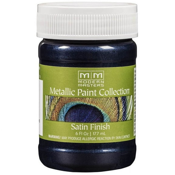2-Pack of 6 oz Modern Masters ME79206 Black Sapphire Metallic Paint Collection Water-Based Decorative Metallic Paint