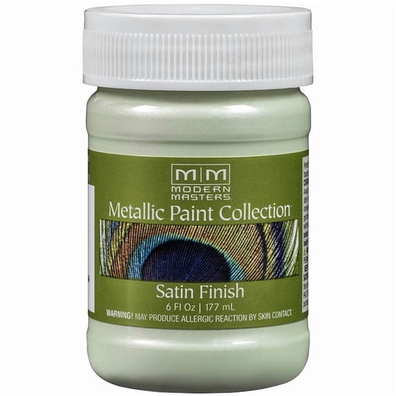 2-Pack of 6 oz Modern Masters ME79306 Cool Mint Metallic Paint Collection Water-Based Decorative Metallic Paint