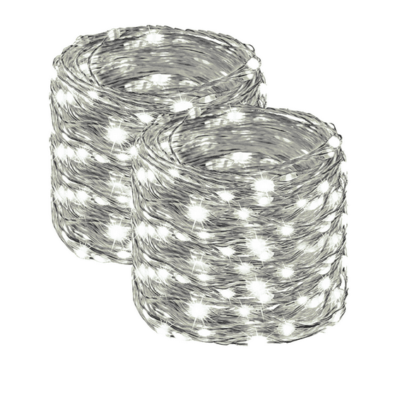 2 Pack of 72 Feet Each 200 LED Solar String Lights, Outdoor Decor, 8 Modes Fairy Lights for Gardens