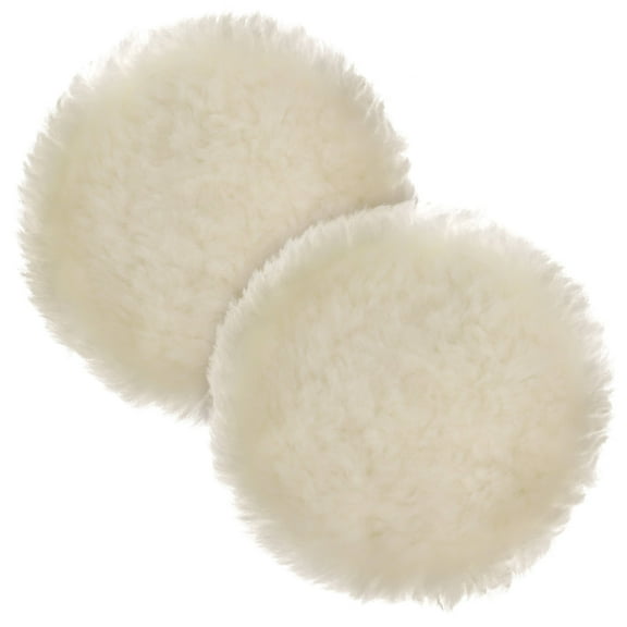 2 Pack of 8" Natural 100% Wool 1" Pile Grip Buffing & Polishing Pad