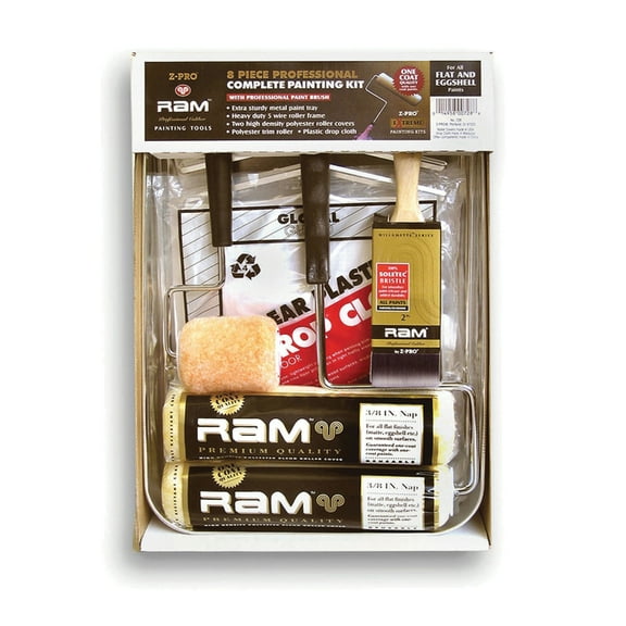 2-Pack of 9” Premier 728 Ram Flat Paint Extreme Paint, 8-Piece Roller Kit