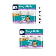 2 Pack of Angel Soft 2-Ply Toilet Paper, Fresh Lavender Scented Tube, 12 Mega Rolls