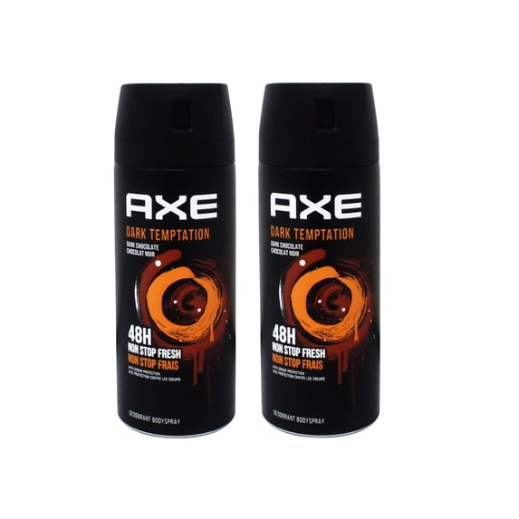Axe Dark Temptation Deodorant Body Spray without Aluminum, 48h fresh, 5.07 OZ (150 ML) - 2 Pack