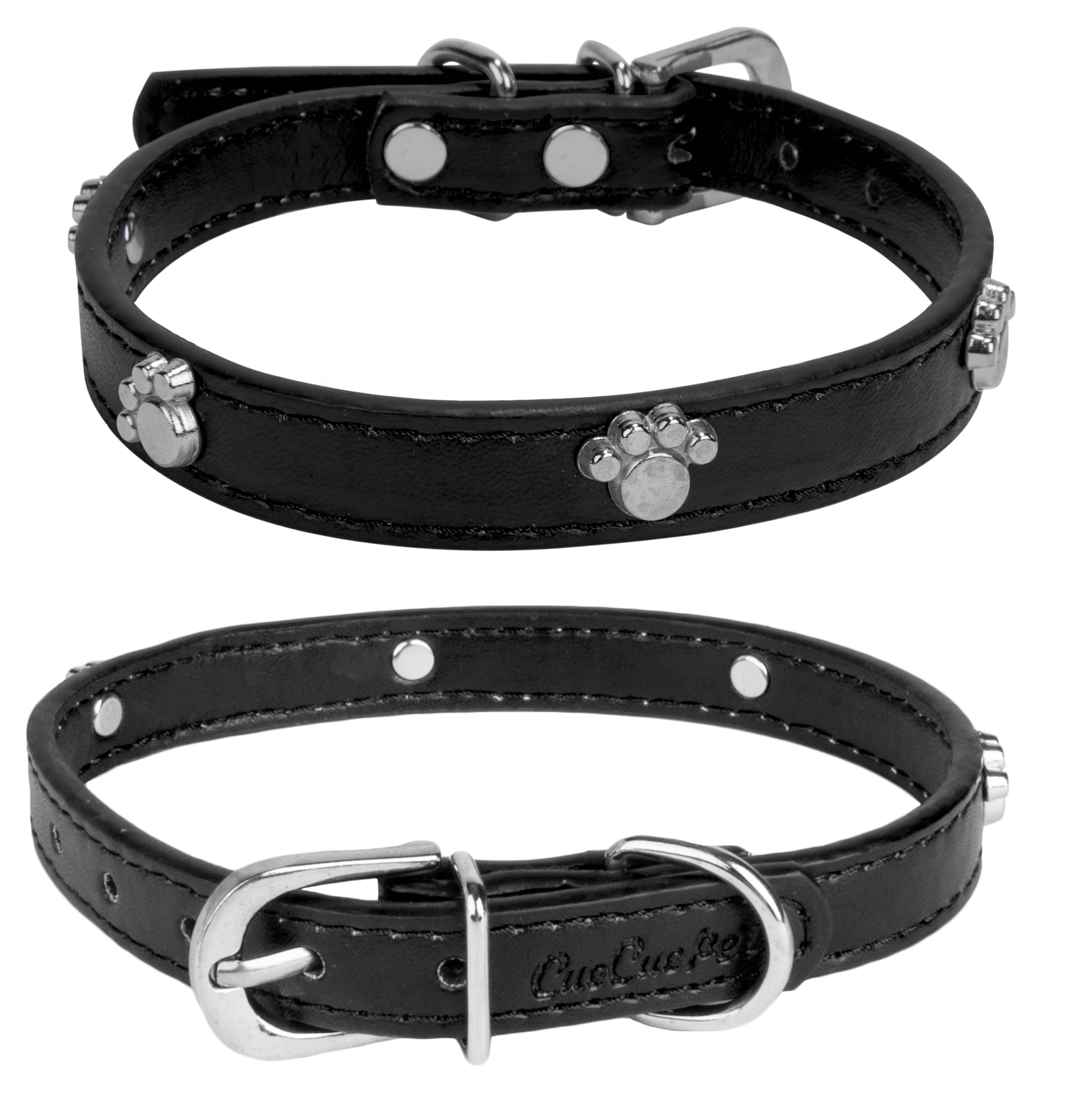 2 Pack of Classic Pet Comfy Adjustable Paw Dog Collar