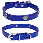 CUECUE PET 2 Pack of Classic Pet Comfy Adjustable Paw Dog Collar
