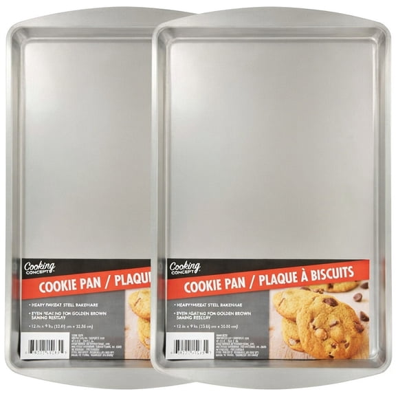 2 Pack of Cookie Pan Baking Sheet 9x13 in. Cookie Flat Kitchen Non-stick Bakeware