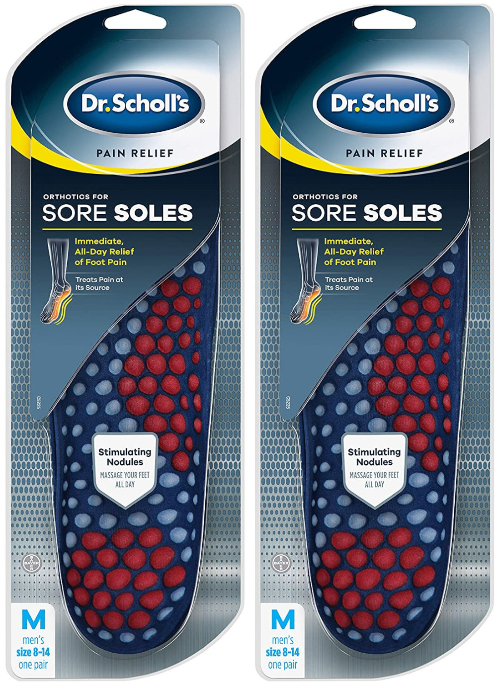 2 Pack of Dr. Scholl's Orthotics for Sore Soles Pain Relief Insoles