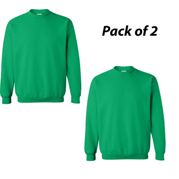 2 Pack of Gildan Heavy Blend Crewneck Sweatshirt | Classic Comfort for Men and Women | Color: Irish Green, 8 oz, 50/50 Cotton/Polyester