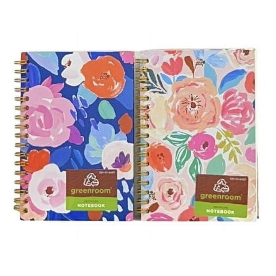 2 Pack of Green room Soft Cover Spiral Fashion Notebook, Medium, Size 4''x 6''