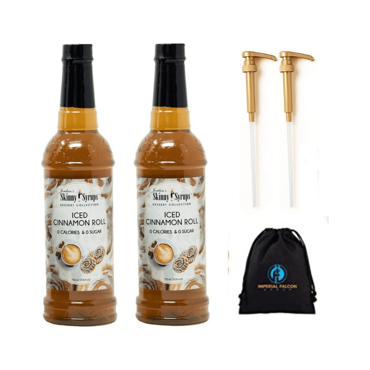 2 Pack of Jordan's Skinny Syrups Sugar Free 750 ml Bundle with bonus