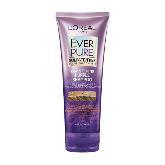 2 Pack of L'Oreal Paris EverPure Brass Toning Purple Sulfate Free Shampoo, 6.8 fl. oz.