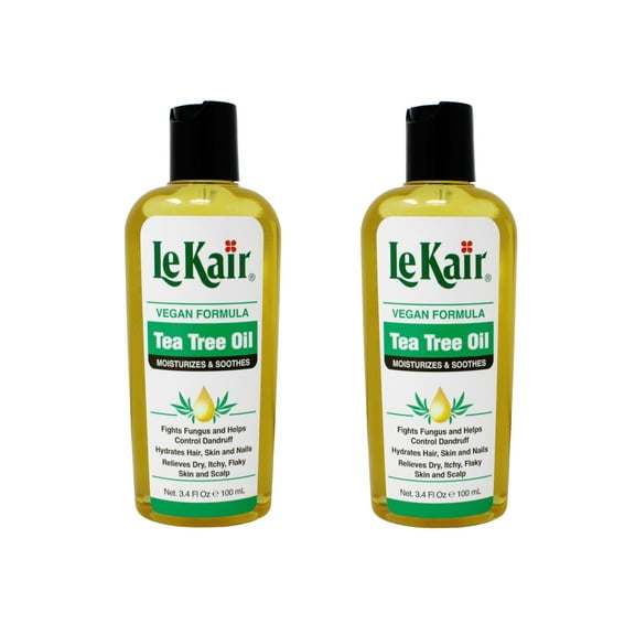 2 Pack of LeKair Tea Tree Oil Hair & Body Oil - Vegan Formula 3.4 Ounce