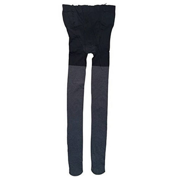 2 Pack of Mod & Tone Maternity Microfiber Opaque Tights, Wide Waist Band (S/M, Gray with Black Top)