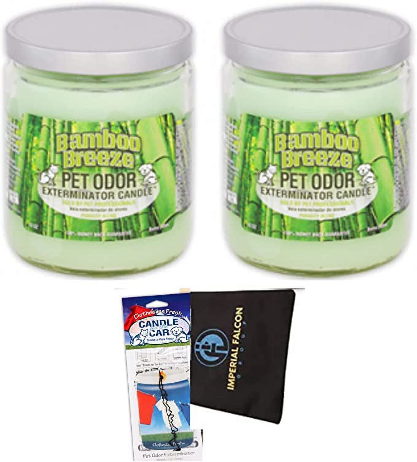 2 Pack of Pet Odor Exterminator Candles with Bonus Imperial Falcon