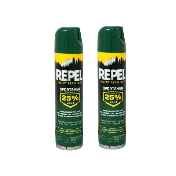 2 Pack of REPELA® Sportsmen Formula Aerosol 25% DEET (NEW) 6.5 oz