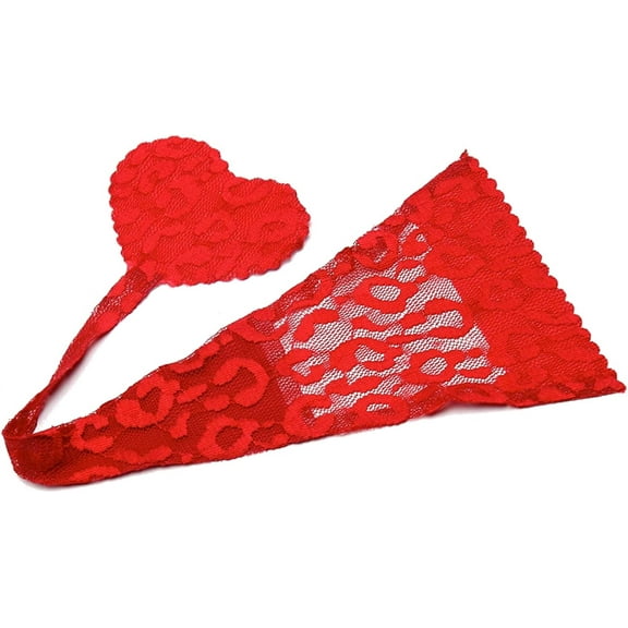 2 Pack of Red Lace Strapless Panty Nude; Seamless, Washable & Reusable No Show Hot Sexy Panty Lines