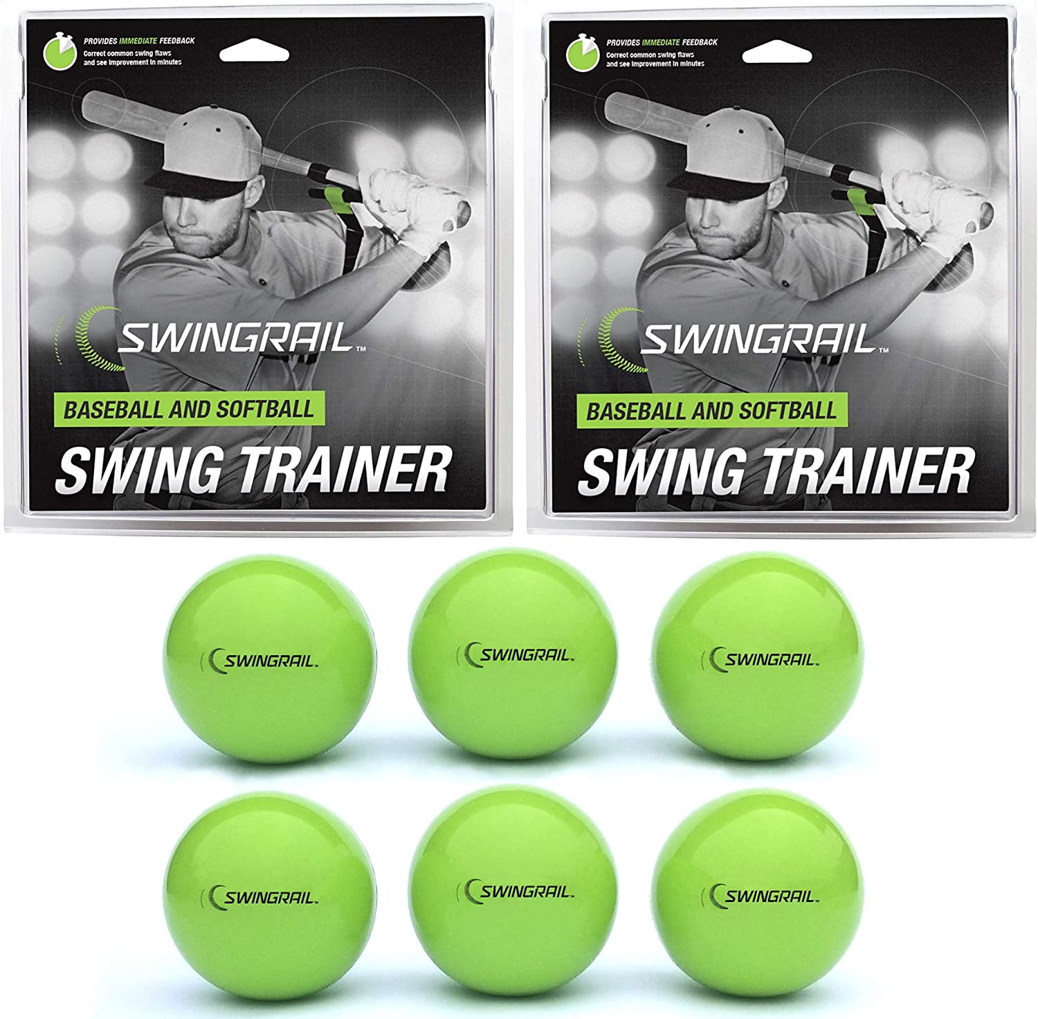 2-Pack of SWINGRAIL Swing Trainers and 6-Pack of Weighted Training ...