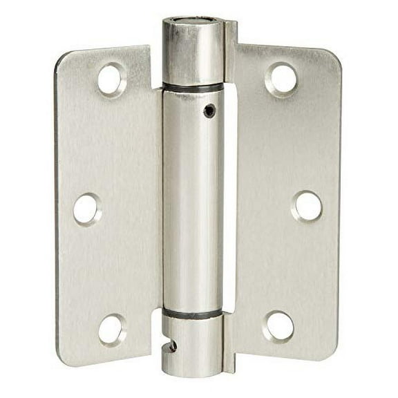 2 Pack of Self Closing Door Hinges Satin Nickel - 3 ½ x 3 ½ Inch Interior Hinges for Doors with 1/4" Radius