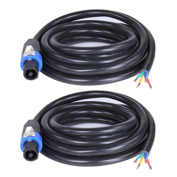 2 Pack of Speak-on 4 Wire 10FT Cable NL4FC Twist Lock For High Power Loudspeaker