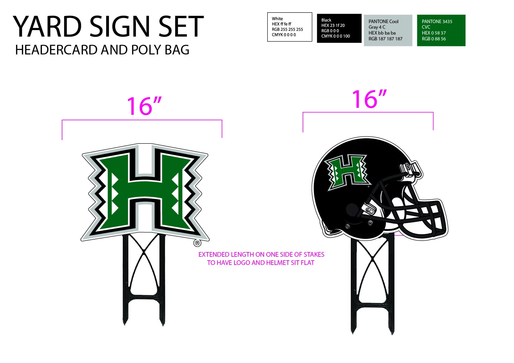 NCAA Hawaii Rainbow Warriors 2 Pack of Team Fandom Yard Signs with Assorted Local Graphics