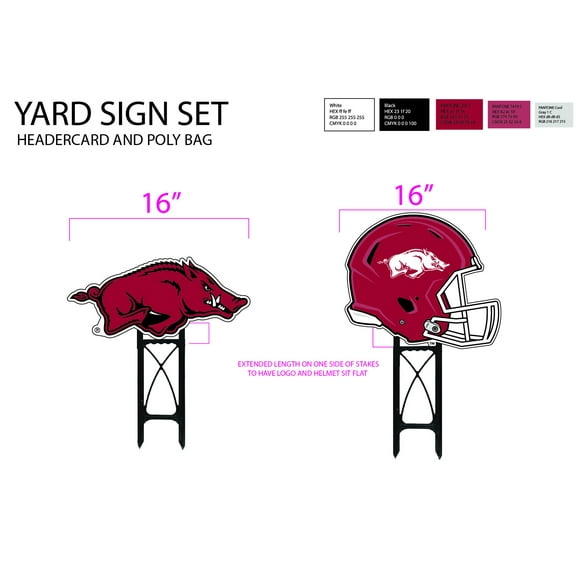 Arkansas Razorbacks Team Fandom Yard Signs Assorted Local Graphics, 2-Pack
