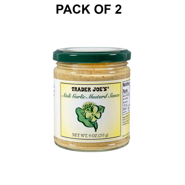 2 Pack of Trader Joe's Aioli Garlic Mustard Sauce Bold Flavor with