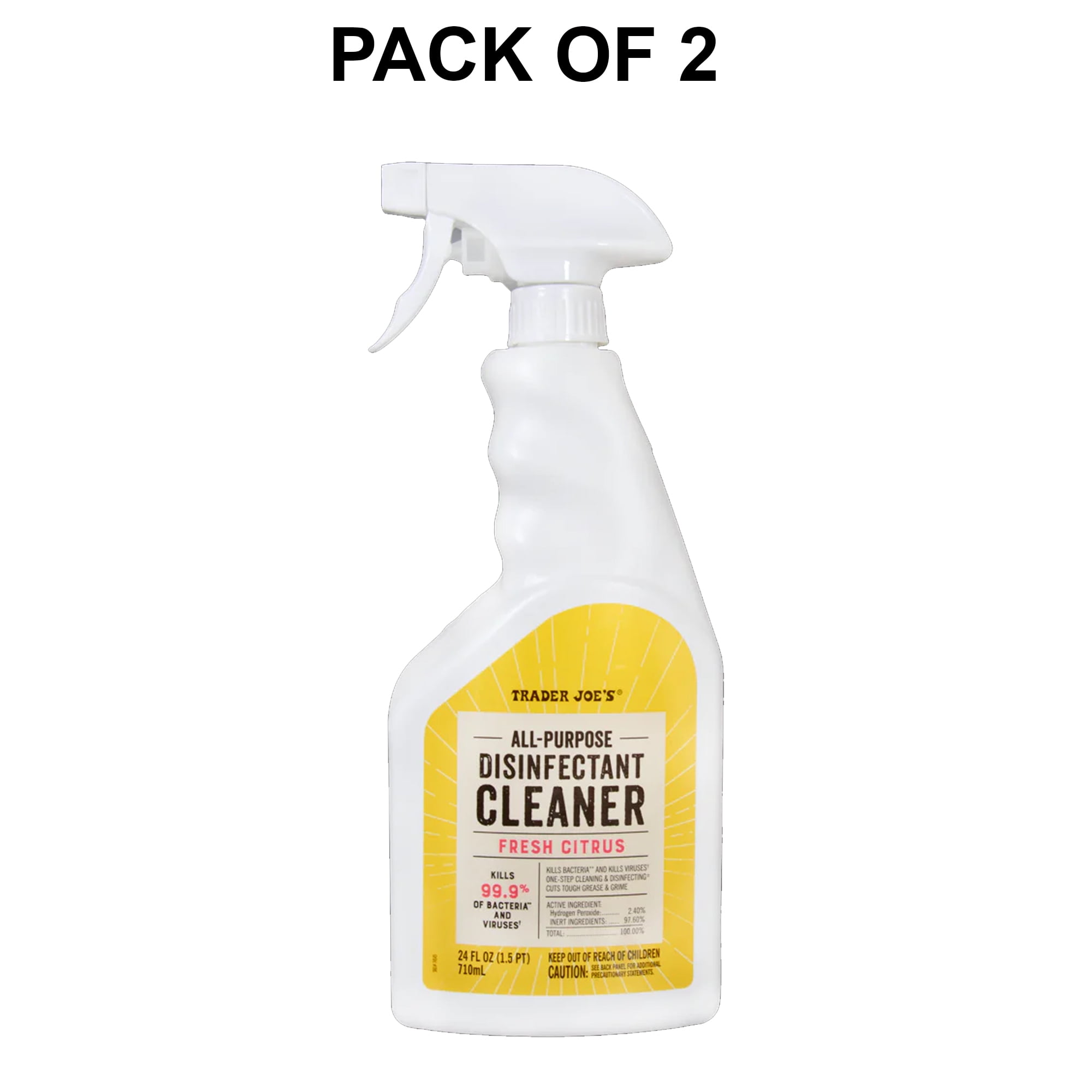 2 Pack of Trader Joe’s All Purpose Disinfectant Cleaner 24 Fl Oz