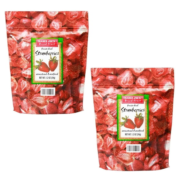2 Pack of Trader Joes - Freeze Dried Strawberries | (1.2Ounce) a Pack | Buy from RADYAN