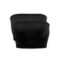thumbnail image 1 of 2 Pack of Women's Bandeau Bra Basic Seamless Bra Crop Tube Top Bandeau Strapless Brarette Bra, 1 of 7