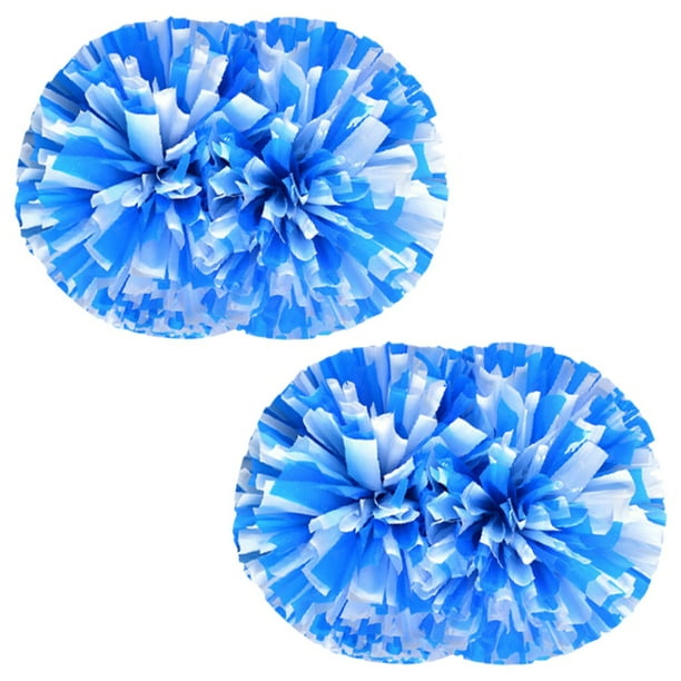 2 Pack pom poms Cheerleading with Baton Handle Plastic Ring Cheer Poms