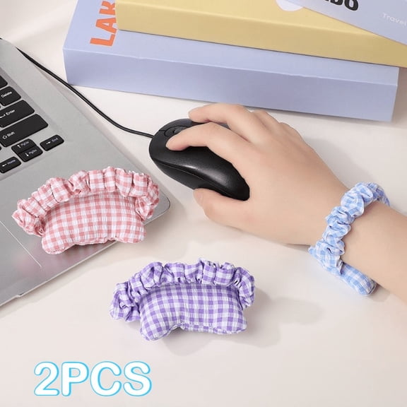 2 Pack random Wearable Mouse Wrist Rest Pillow, Portable and Comfortable Wrist Support, Lightweight Keyboard & Computer Support Pad, Protects Wrists for Office Work, Computer Use and Gaming Typing