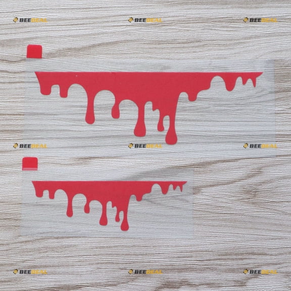 2 Pack red (4",6") Flowing Blood Bloody Horror Funny Decal Sticker Car Vinyl