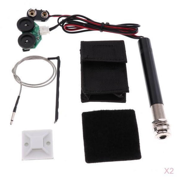 2 Pack terminal pin Preamp Piezo Transducer for Acoustic Guitar Ukulele Part