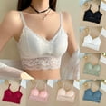 thumbnail image 1 of 2 Pack ylioge Lace Bras for Women No Underwire Padded Longline Bralettes Lightweight Solid Color Pullover Breathable Full-Coverage Underwear Bra, 1 of 8