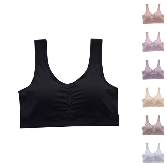 2 Pack ylioge XL-4X Plus Size Bras for Older Women Wireless Push Up Bralettes Lightweight Stretchy Pullover Breathable Full-Coverage Support Underwear Bra