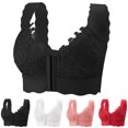 thumbnail image 1 of 2 Pack ylioge XL-5X Plus Size Bras for Women Front Closure Push Up Wireless Lace Bralettes Lightweight No Padded Breathable Back-Smoothing Underwear Bra, 1 of 8