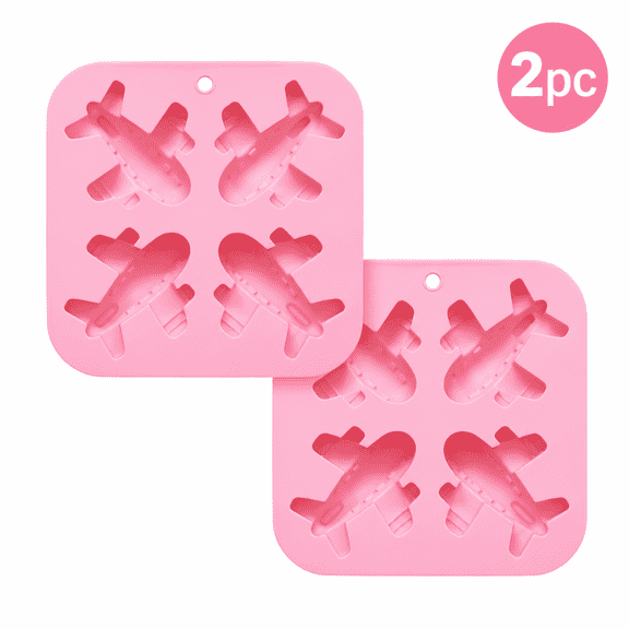 2 Pack4-Cavity Airplane Silicone Mold for Baking, Chocolate, Cake, Ice Cube & DIY Crafts – Food-Grade Non-Stick Flexible Mold, Heat Resistant -40°C to 230°C, Easy Release Multi-Purpose Kitchen Tool