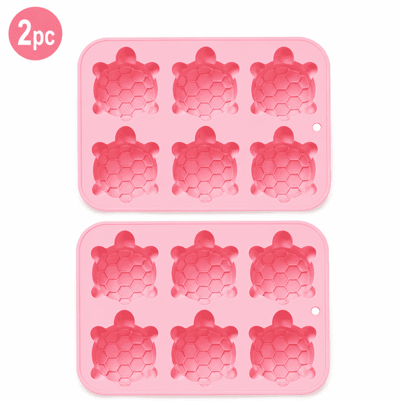 2 Pack6-Cavity Turtle Silicone Mold with Sea Turtle Design – Food-Grade Baking Mold for Chocolate, Cake, Jelly, Ice Cube & Soap Making – Non-Stick Flexible Mold,Multi-Purpose DIY Kitchen