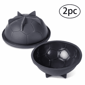 2 Pack8 Inch Soccer Ball Cake Mold Set, Food Grade Nonstick Half Sphere Baking Mold for DIY Mousse Cake, Chocolate, Fondant, Creative Soccer Theme Dessert Decorating