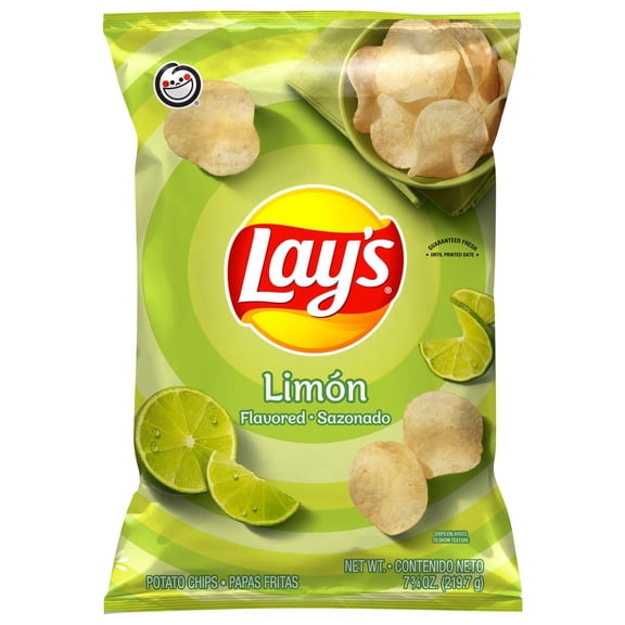 Lay's Potato Chips, Limon Flavor, 7.75 oz - 2 Pack