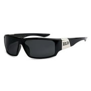 2 PackLocs Mens Flat Top Gangster Sunglasses Black Frame 91058
