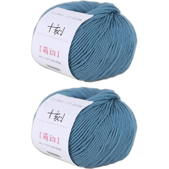 2 Packages of 100g/3.52oz (Per Skein 50g/162yds),Fine Weight Knitted and Crocheted Cotton Yarn, 100% Long Staple Cotton Yarn,Baby Sports,