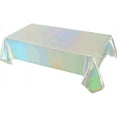 thumbnail image 1 of 2 Packaging Iridescence Plastic Tablecloth, 54 inch x108 inch Rectangular Disposable Party Table Cover, Suitable for Birthday, Graduation, Restaurant, Wedding Decoration Tablecloth, 1 of 6