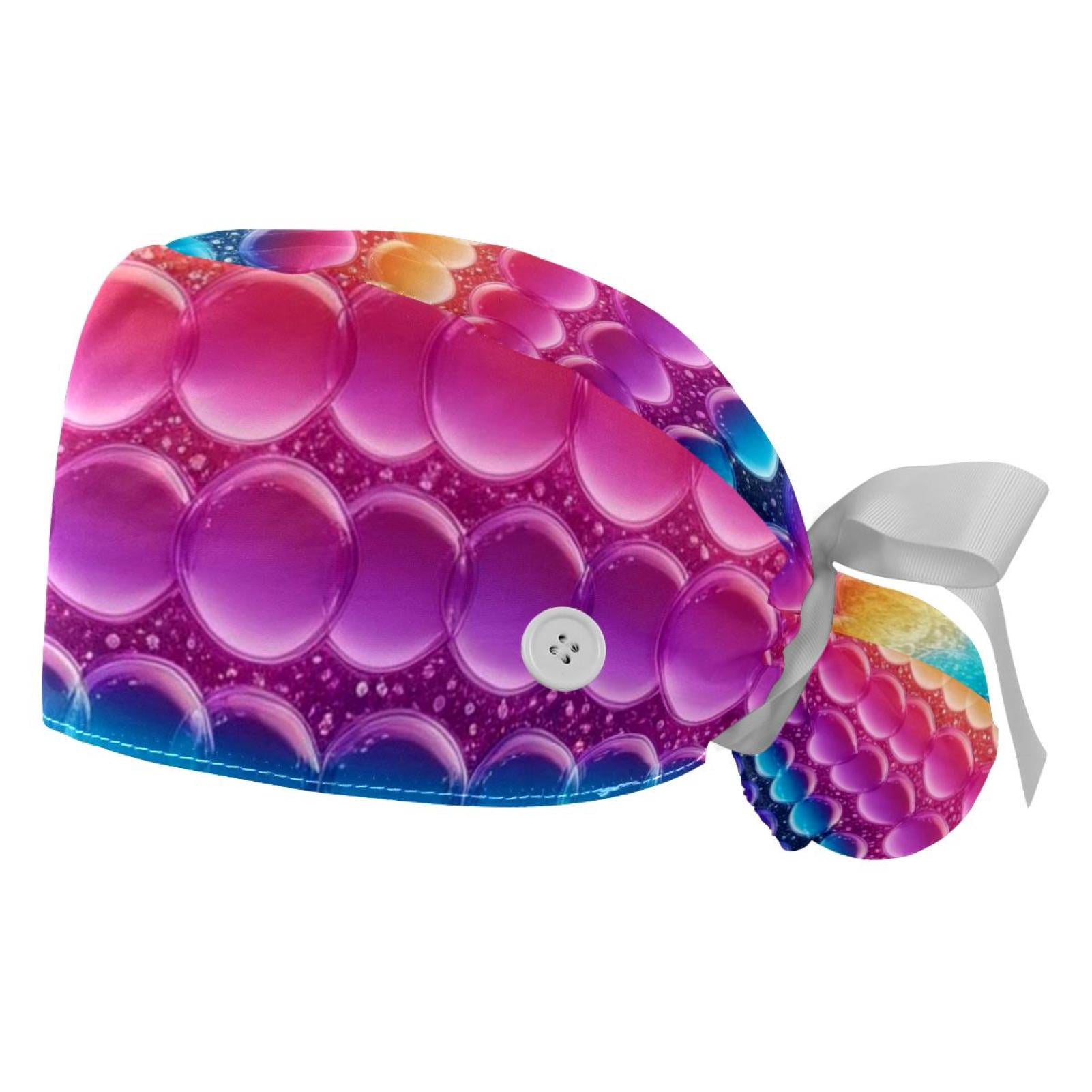 2 Packed，Abstract bubbles fantasy，Scrub caps women,Dental scrub caps